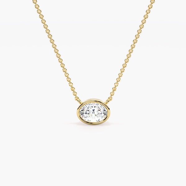 1.08 Pear Necklace yellow gold