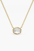 Oval Bezel Diamond Necklace