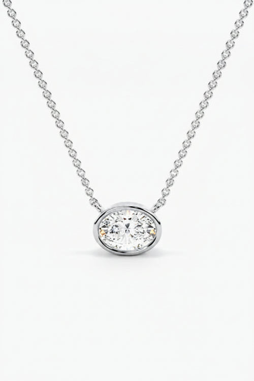 Oval Bezel Diamond Necklace
