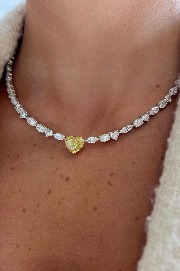 Riviera Heart Tennis Necklace