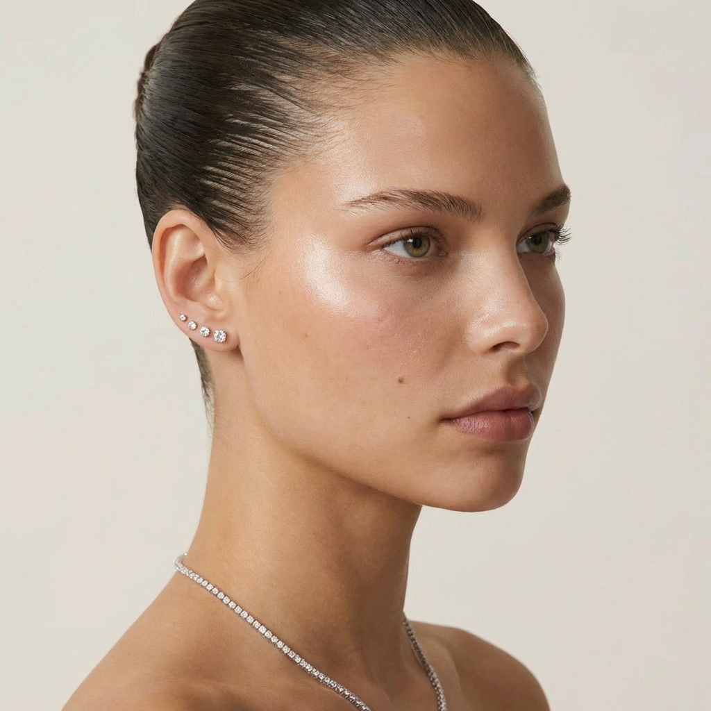 Diamond Four Prong Stud Earrings