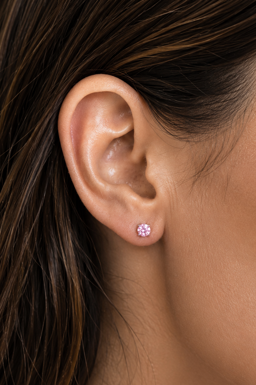 Quattro Pink Stud Earrings