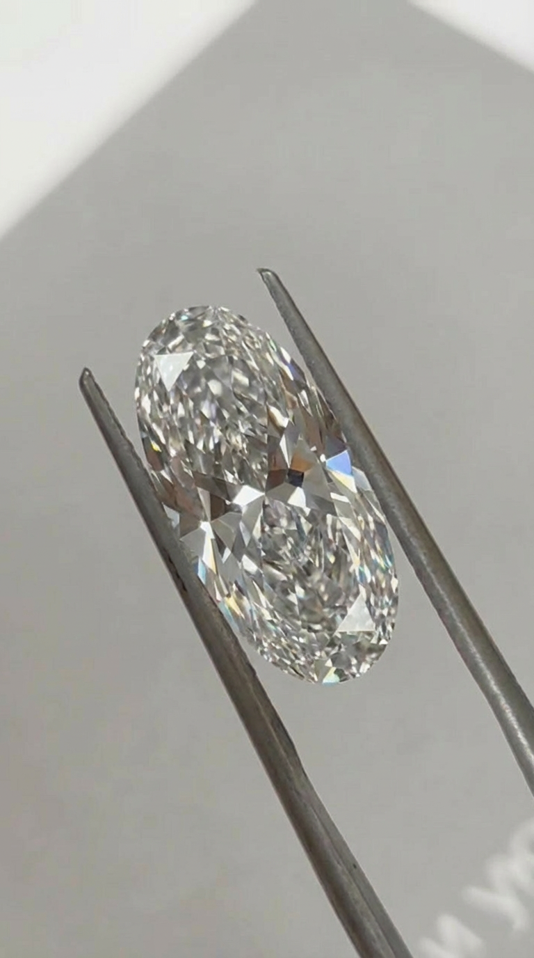 3.89 ct Moval Cut Lab Diamond