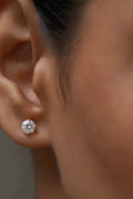 1CT Classic Stud Earrings in White Gold
