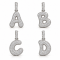 White gold diamond initial charms A, B, C and D; sold individually