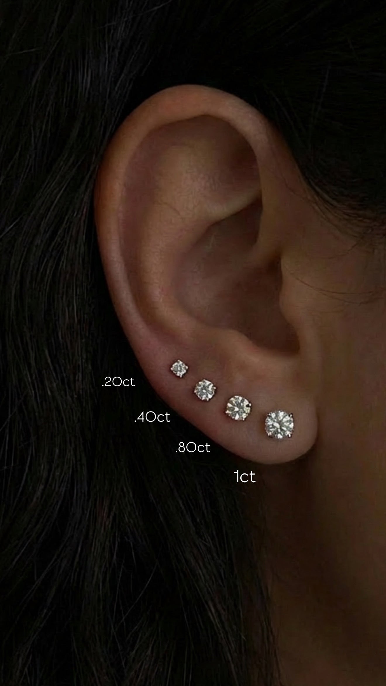 Diamond Four Prong Stud Earrings