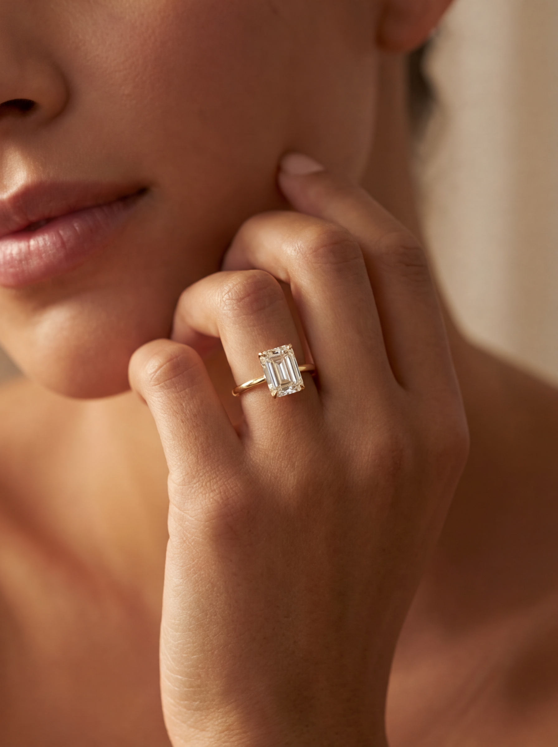 Emerald Solitaire Engagement Ring