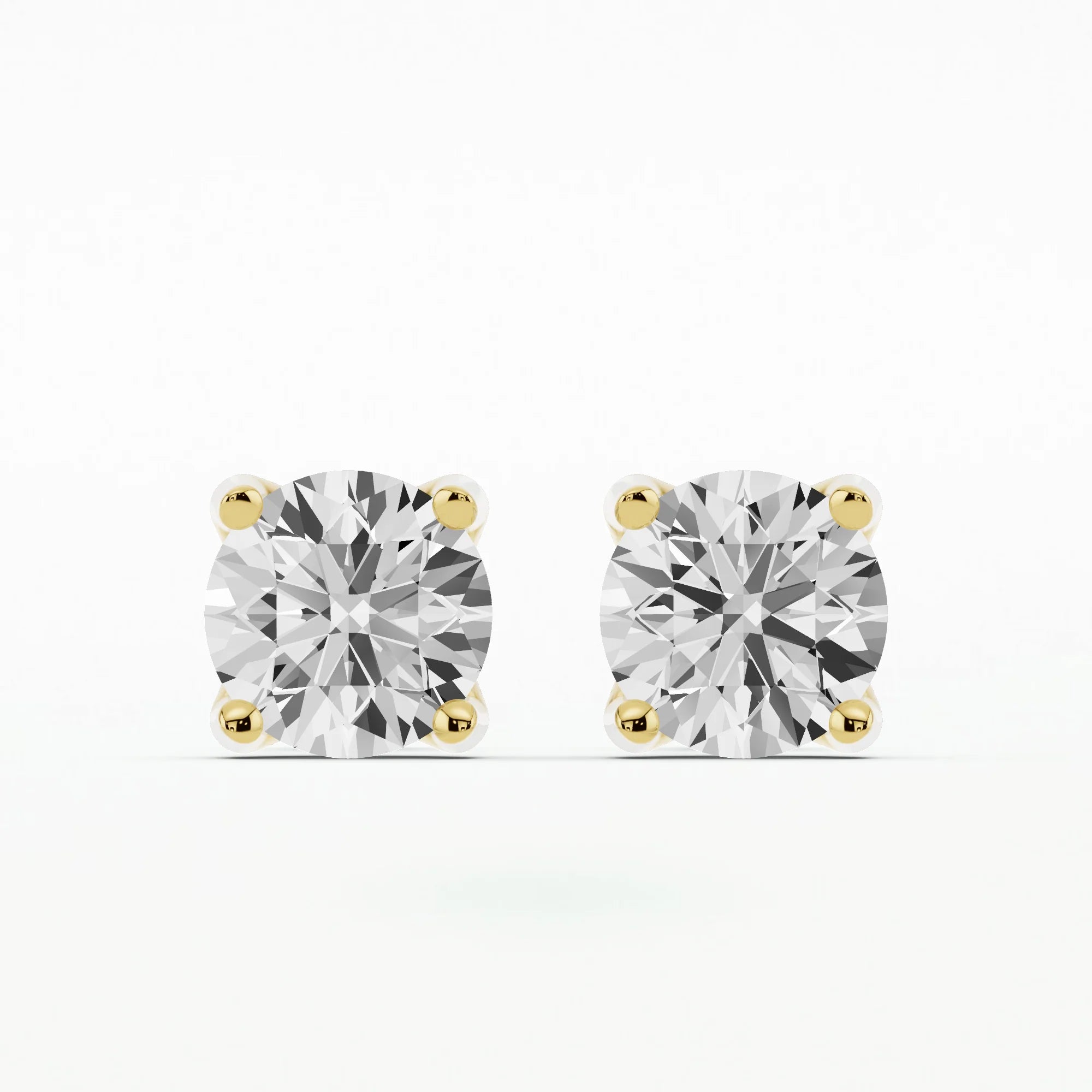 Diamond Four Prong Stud Earrings