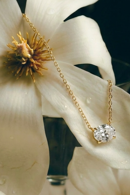 Oval Diamond Necklace