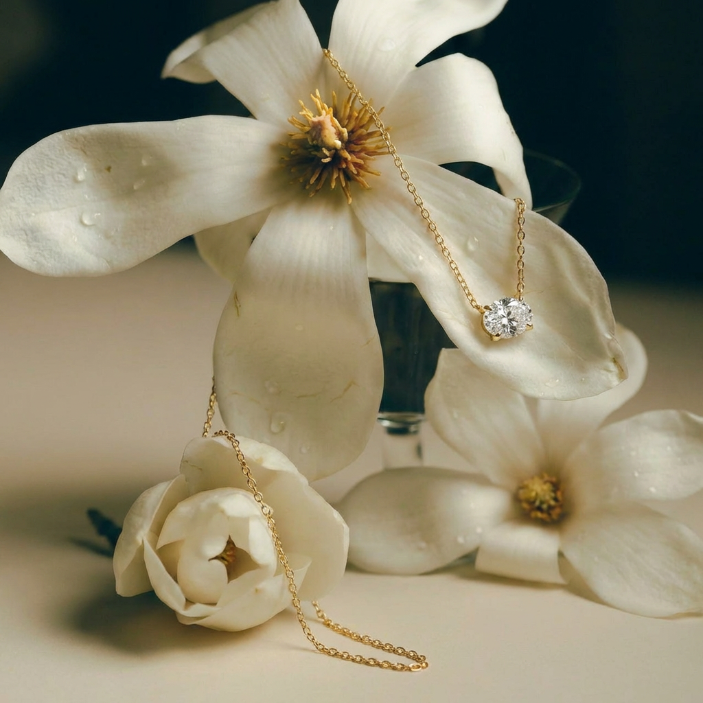 Oval Diamond Necklace