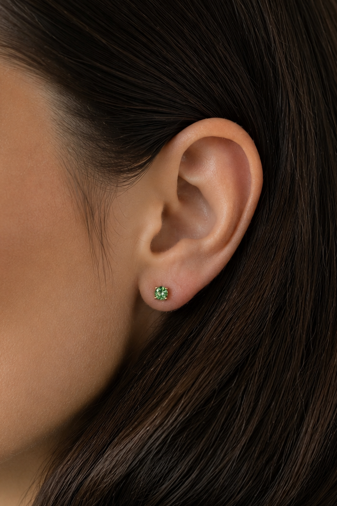 Quattro Green Stud Earrings