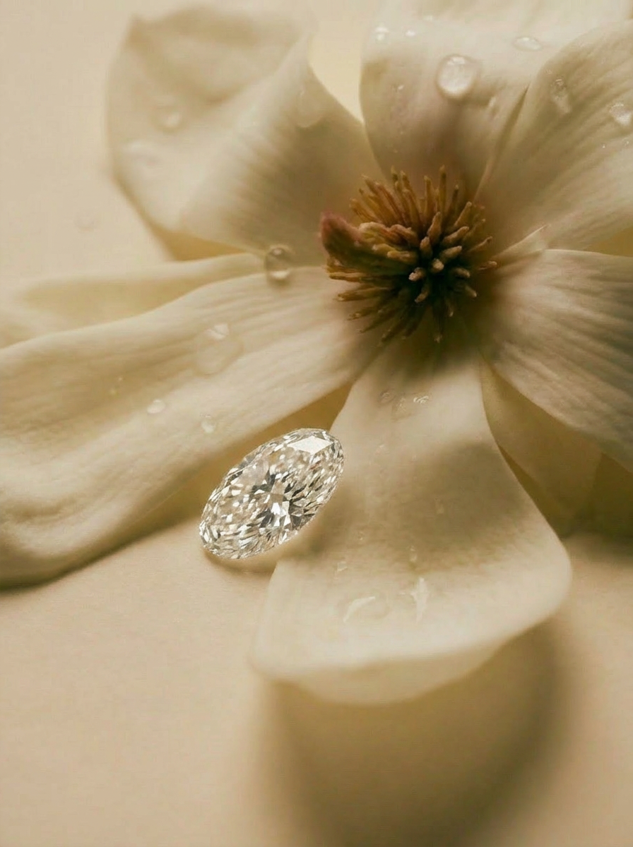 3.89 ct Moval Cut Lab Diamond