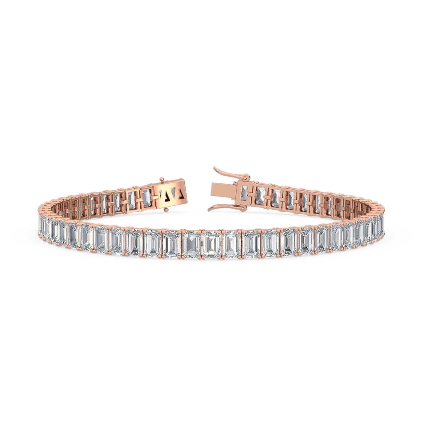 Celeste Emerald Diamond Bracelet in 9K Rose Gold - product image 3