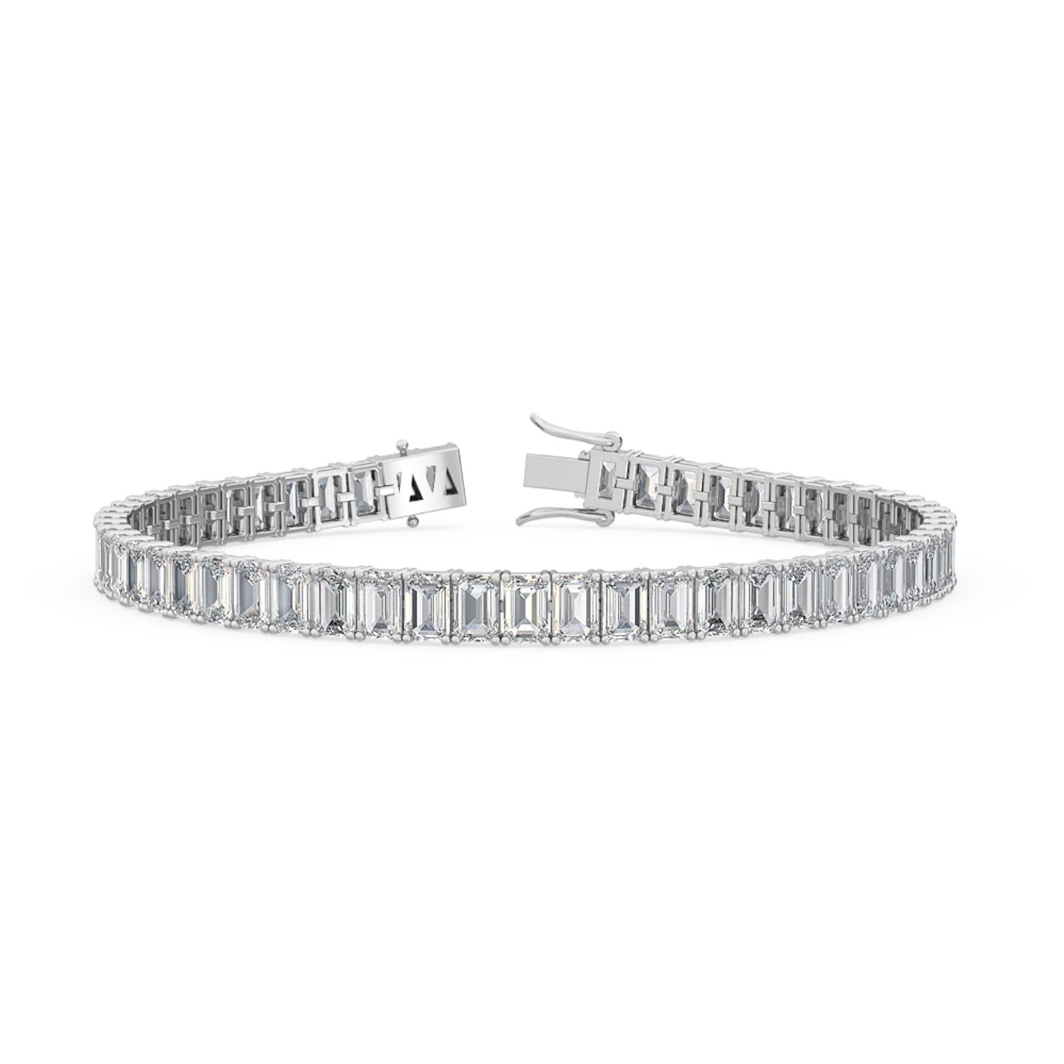 Celeste Emerald Diamond Bracelet in 9K White Gold - product image 2