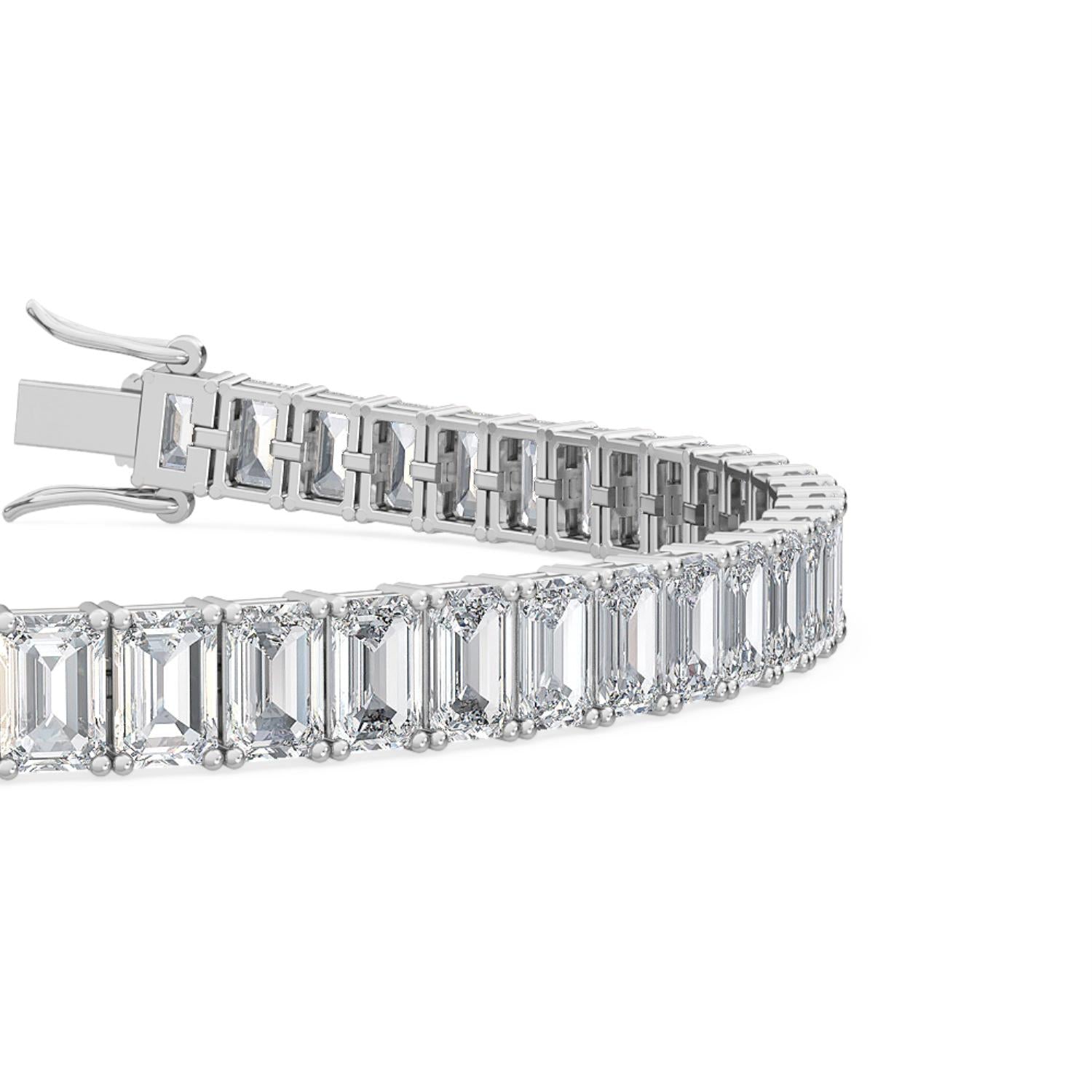 Celeste Emerald Diamond Bracelet - white gold product image 3