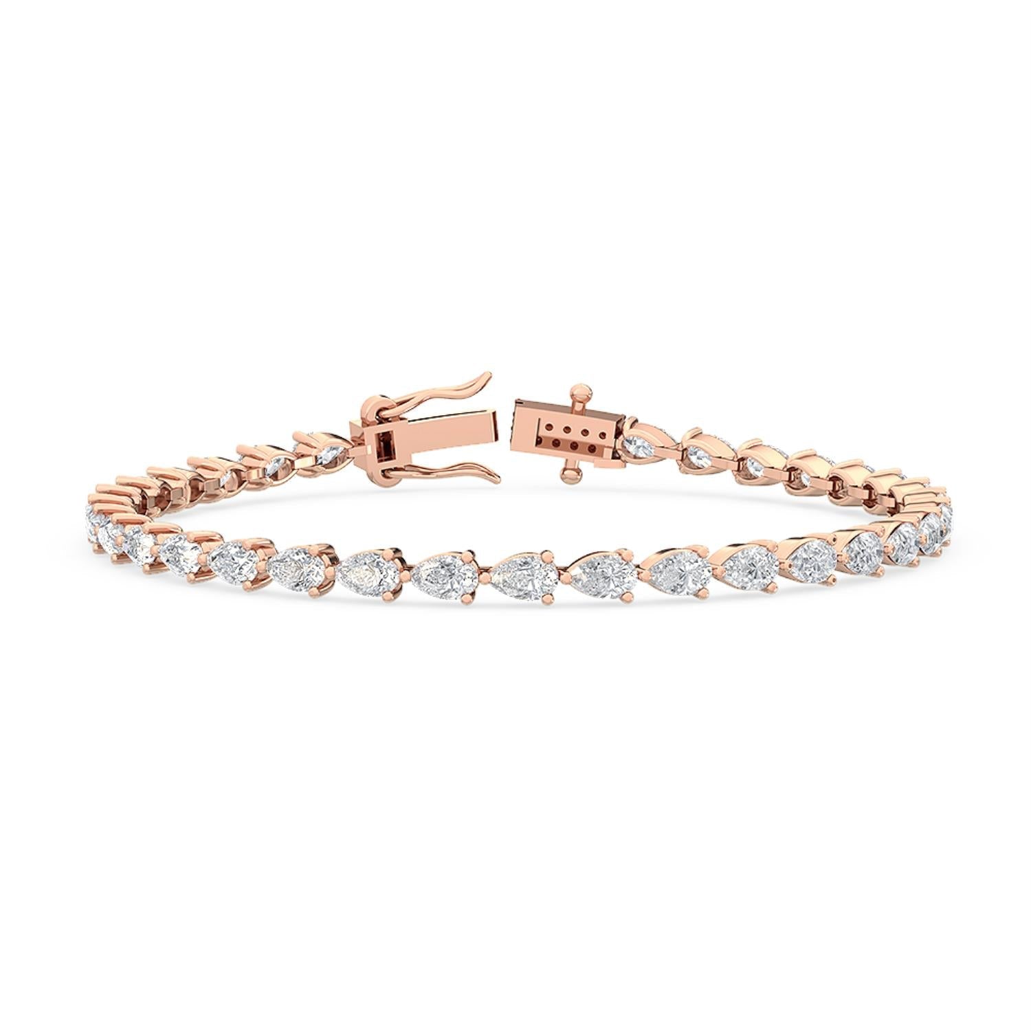 5.23ct Pear Lab Diamond Bracelet - image 9