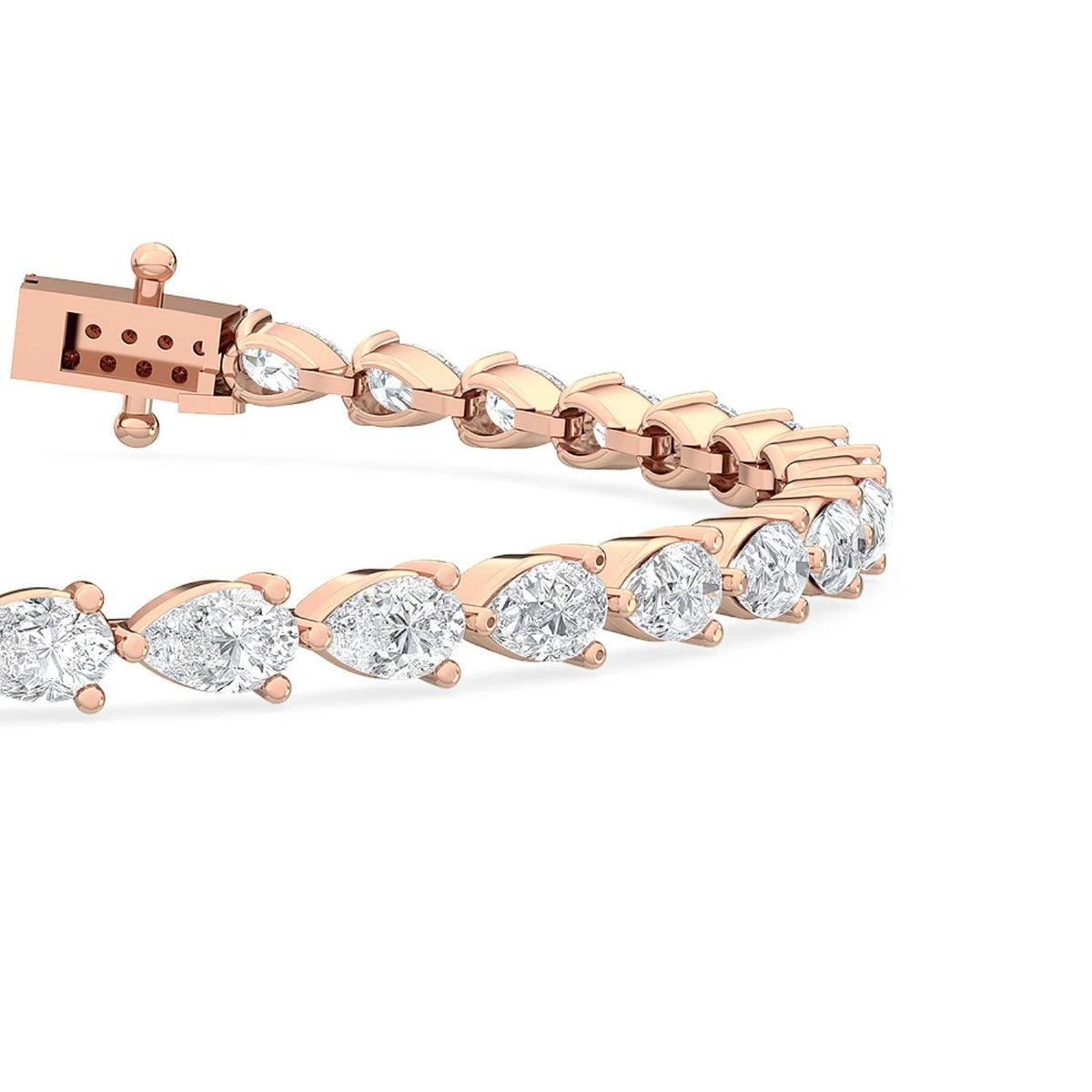 Cascata Pear Bracelet - rose gold - alternate side view - SJBR20031PE-R-3
