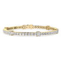 Signature Emerald & Round Bezel Tennis Bracelet