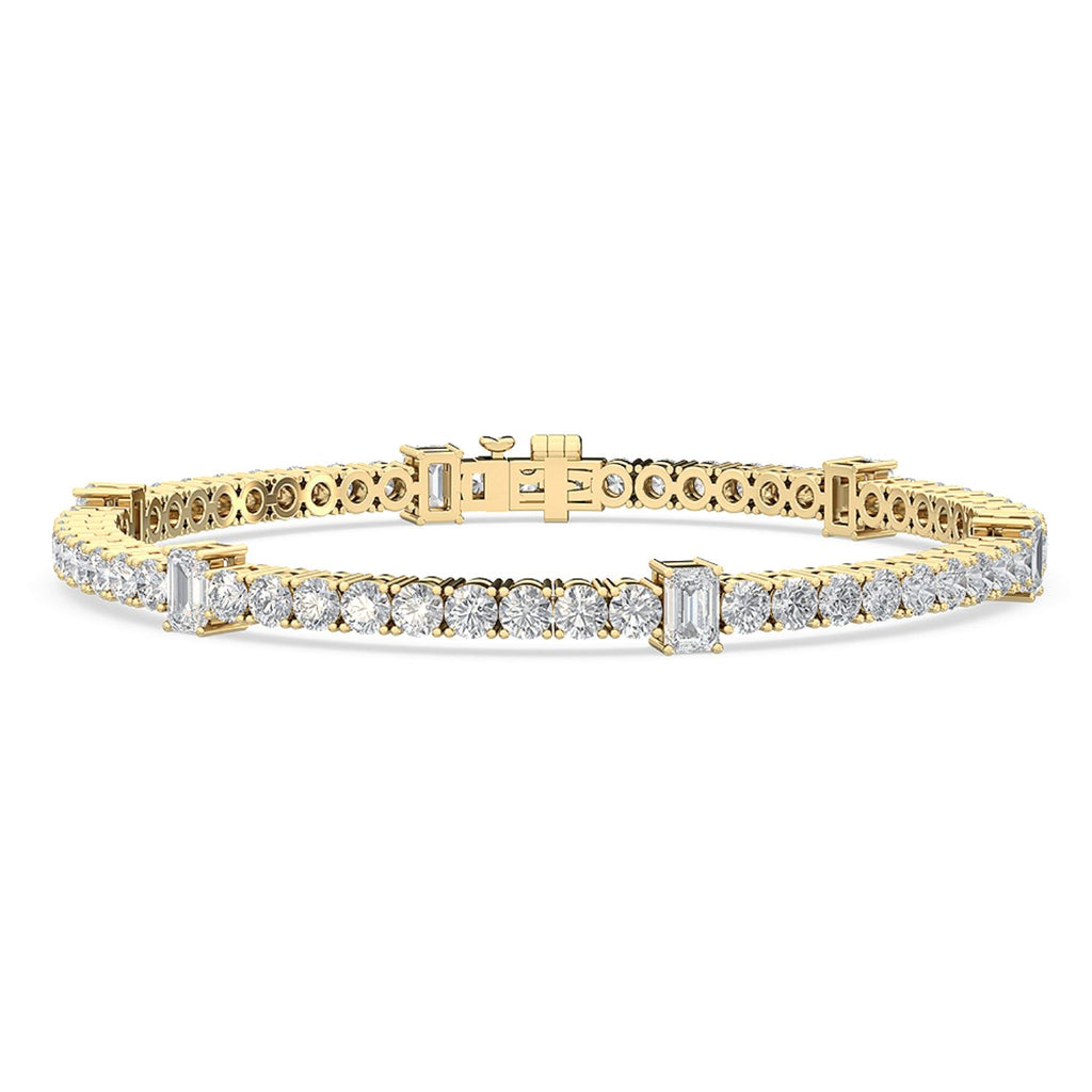 Signature Emerald & Round Bezel Tennis Bracelet - yellow gold product image 1