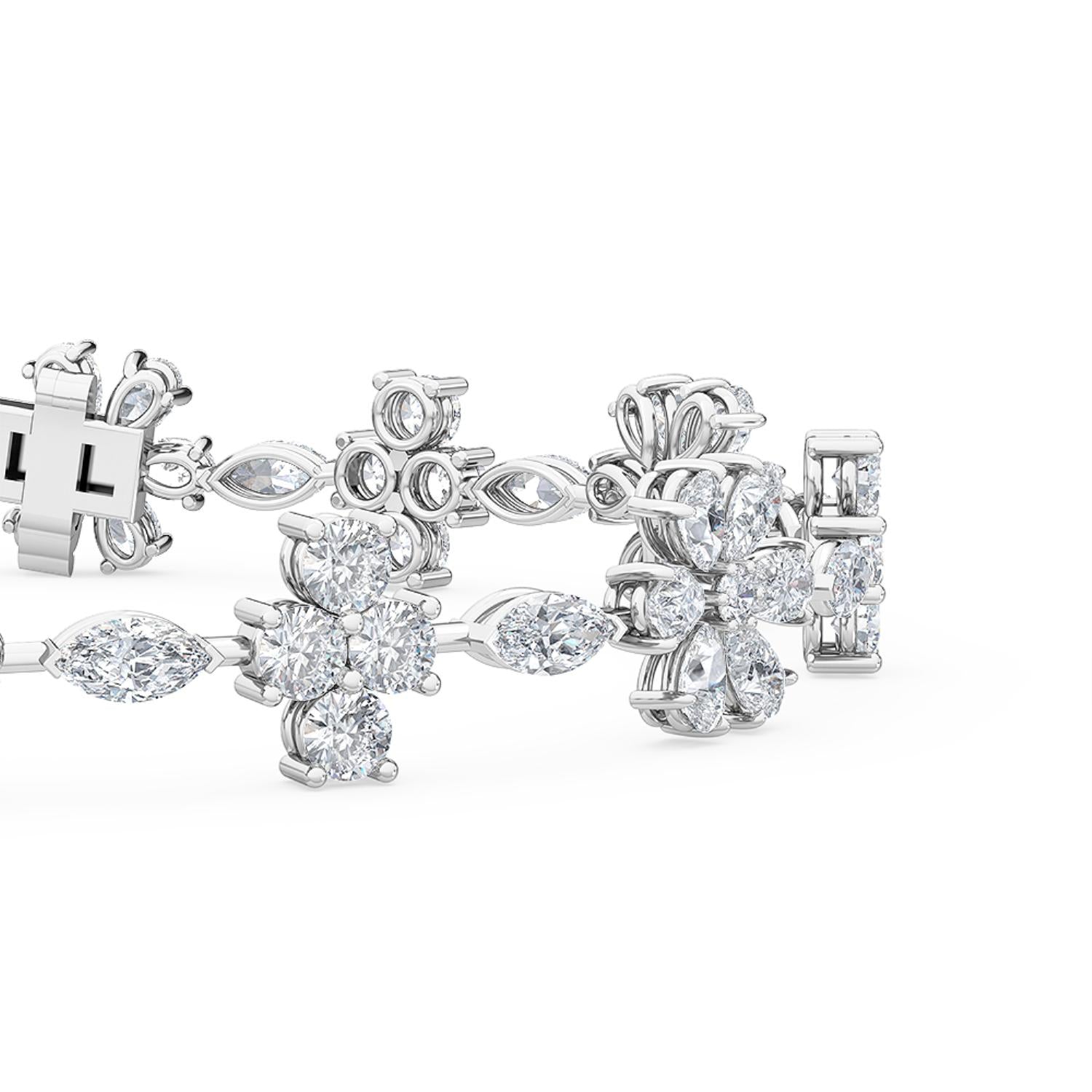 Isla Diamond Line Bracelet - white gold product image 3