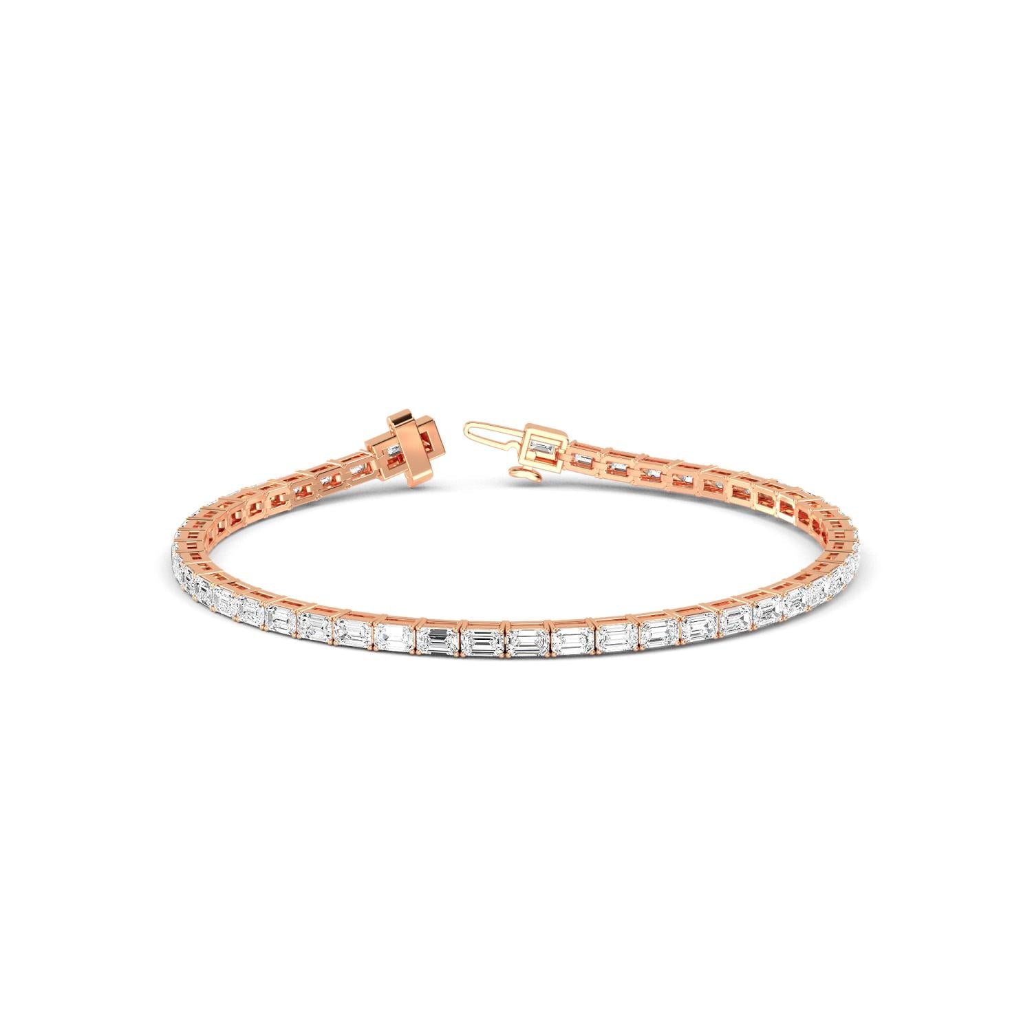 5.18ct Emerald Lab Diamond Bracelet - image 9