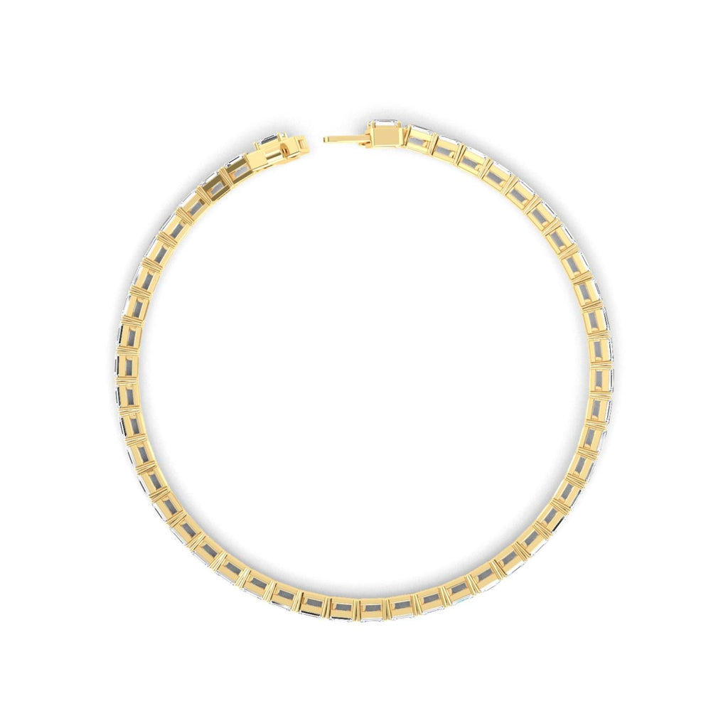 5.18ct Emerald Lab Diamond Bracelet - yellow gold product image 3