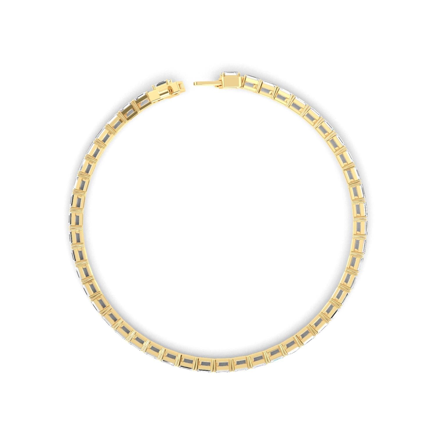 5.18ct Emerald Lab Diamond Bracelet - yellow gold product image 3