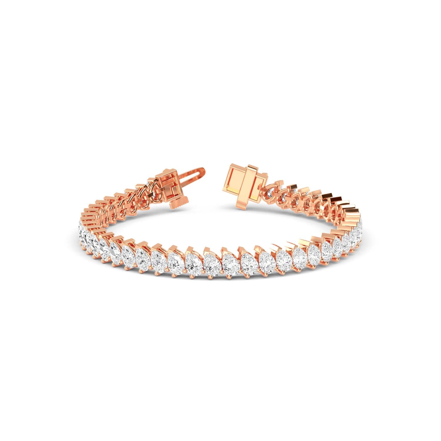 Valentina Pear Diamond Bracelet in 9K Rose Gold - product image 3