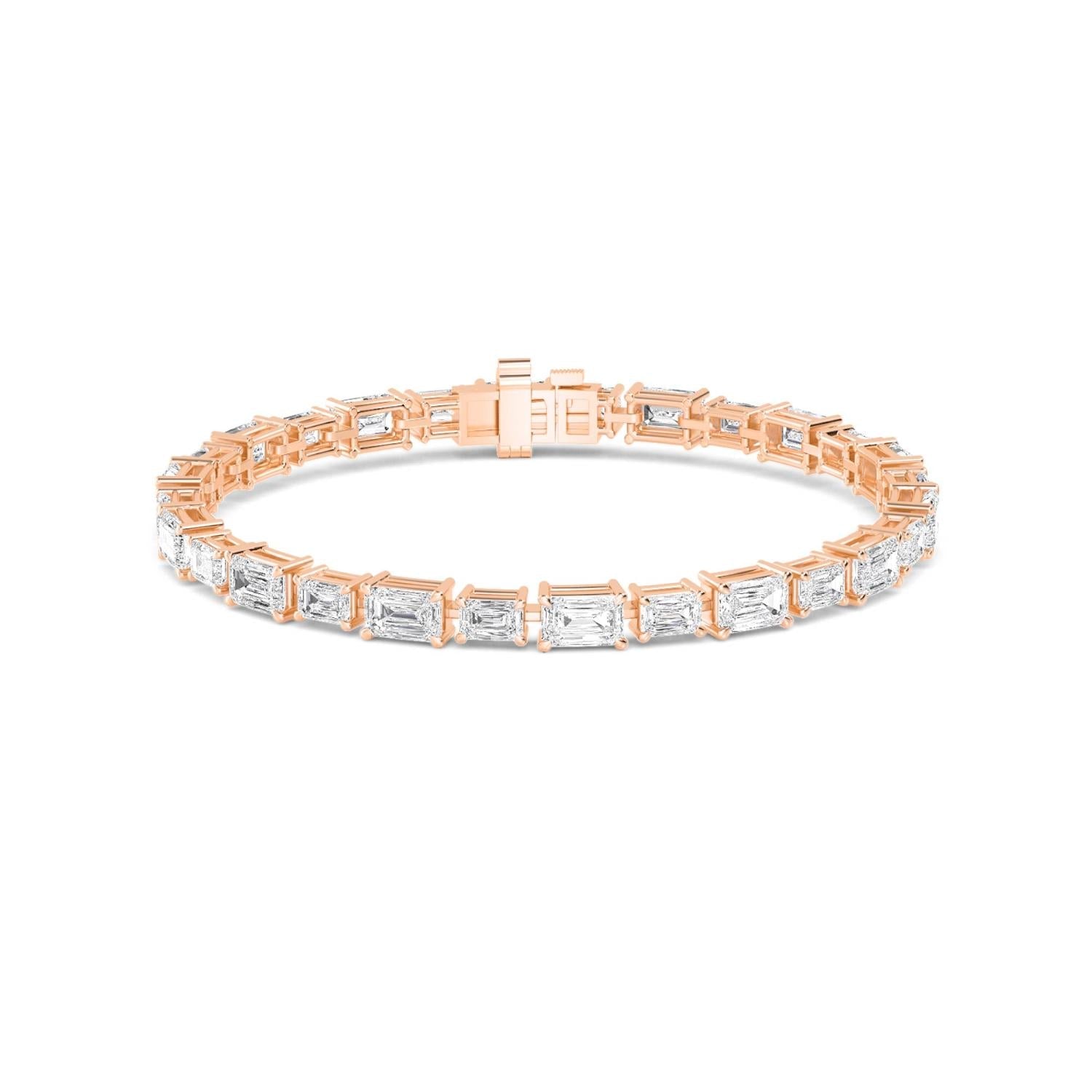 Eloise Emerald Diamond Bracelet in 9K Rose Gold - product image 3