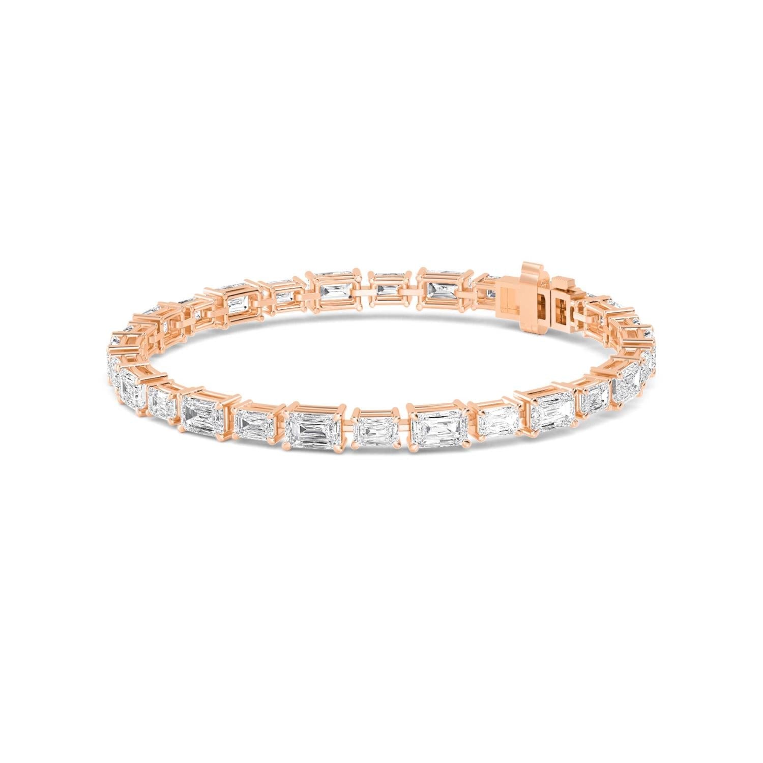 Eloise Emerald Diamond Bracelet - rose gold product image 5