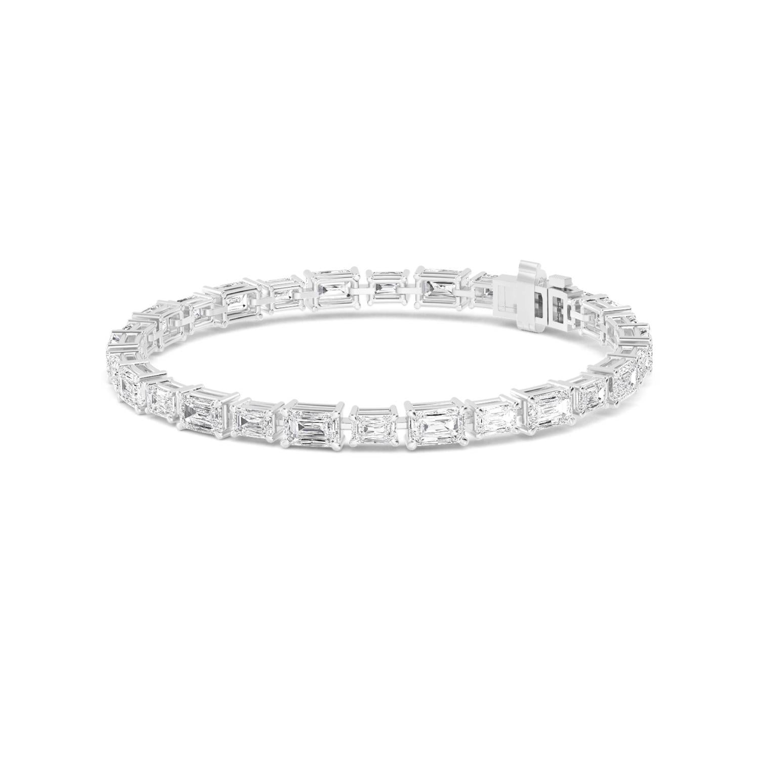 Eloise Emerald Diamond Bracelet - white gold product image 5