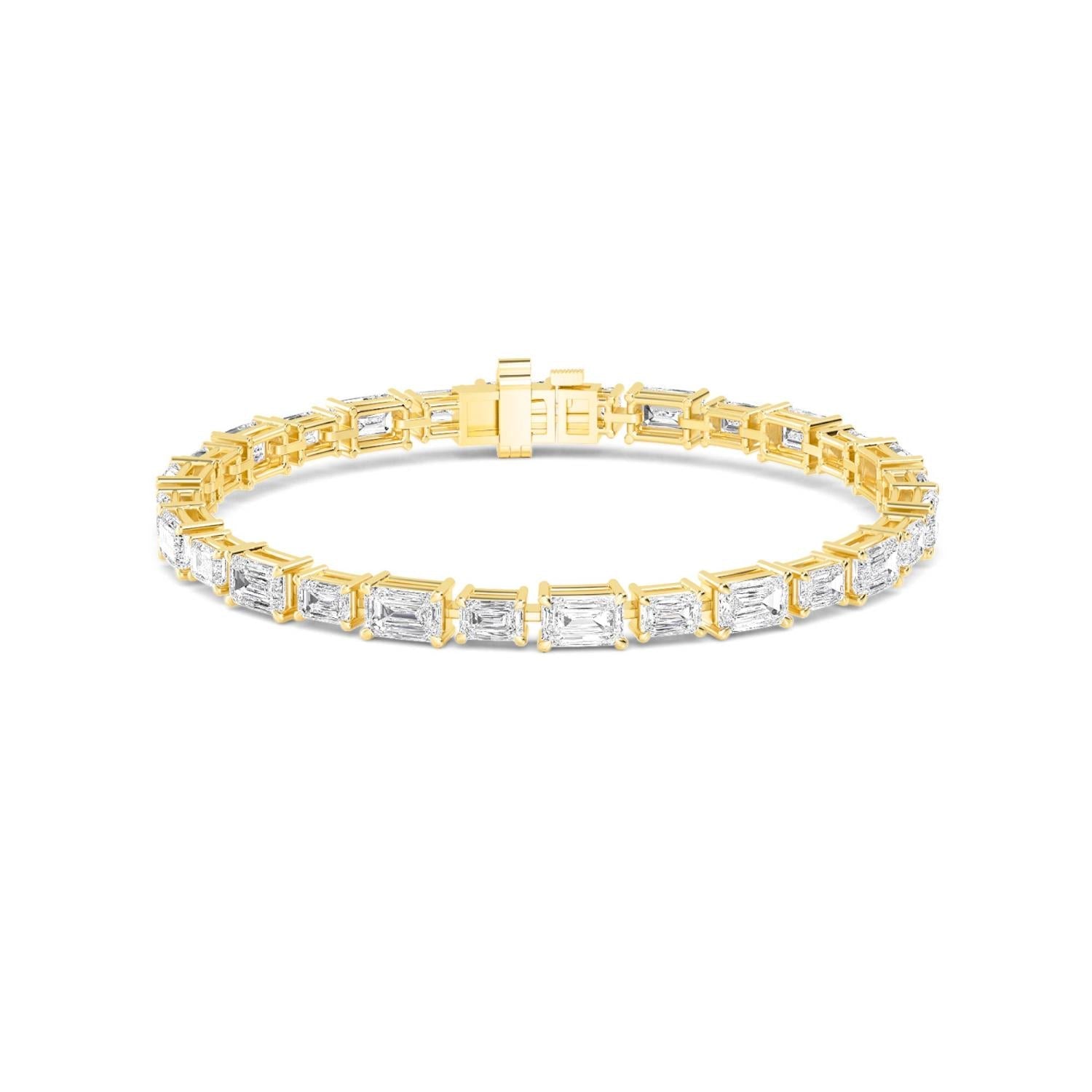 Eloise Emerald Diamond Bracelet in 9K Yellow Gold - product image 1
