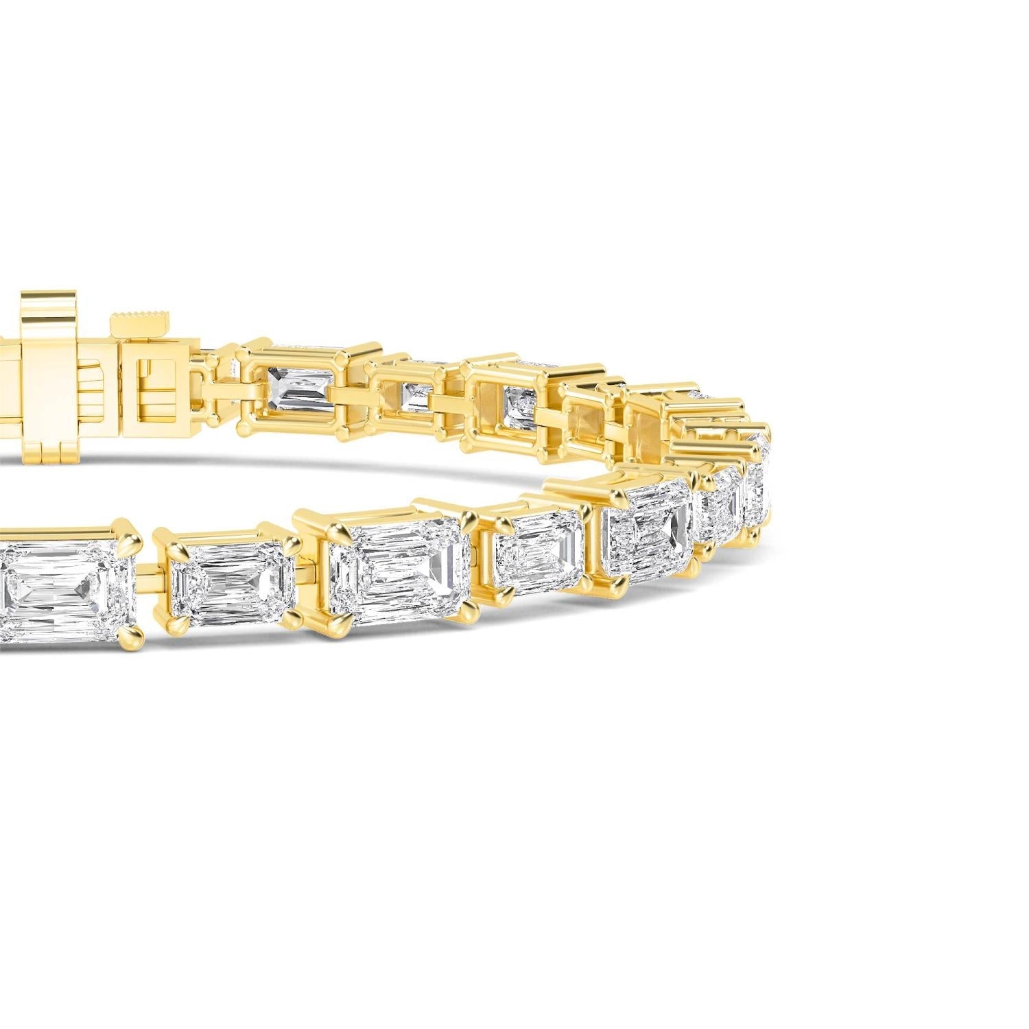 Eloise Emerald Diamond Bracelet - yellow gold product image 4