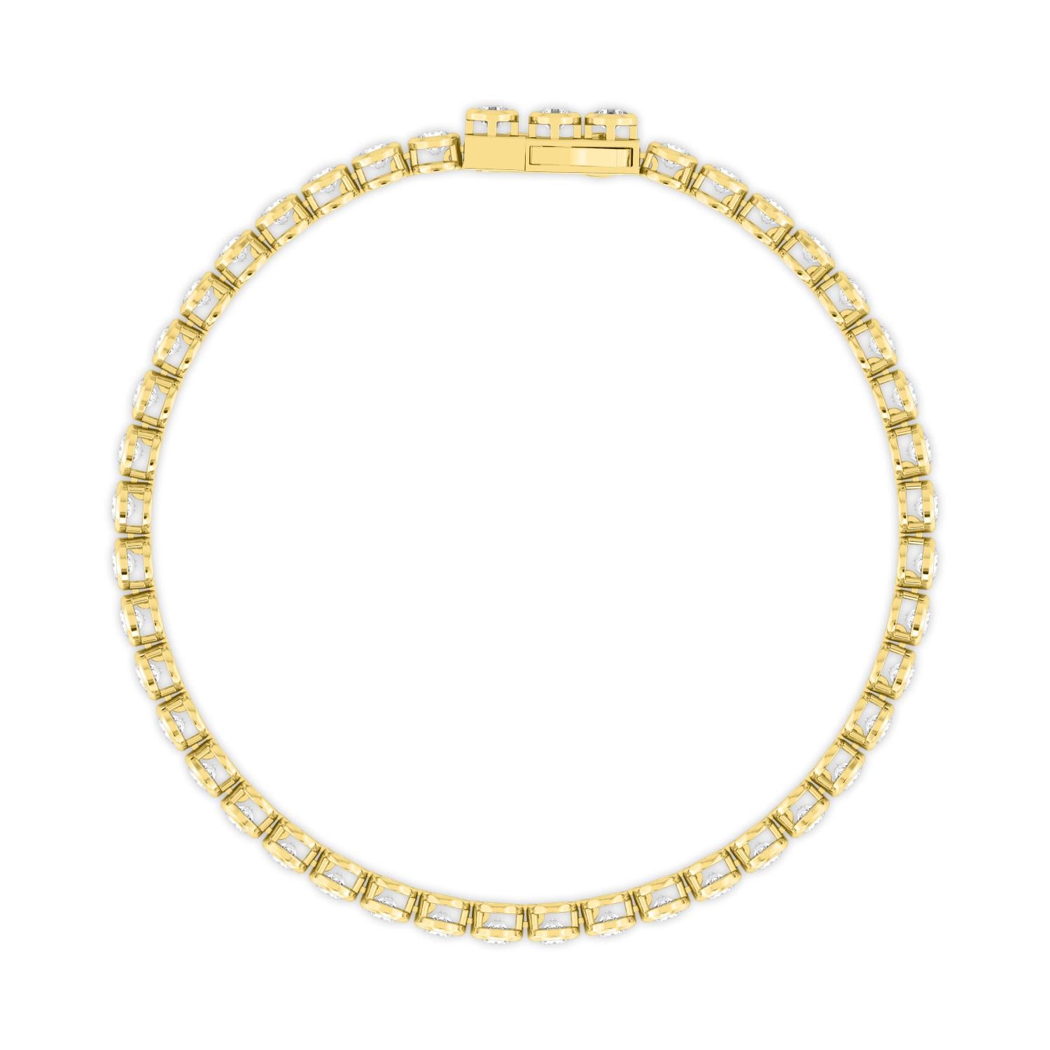 Signature Brilliant Bezel Tennis Bracelet - yellow gold product image 3