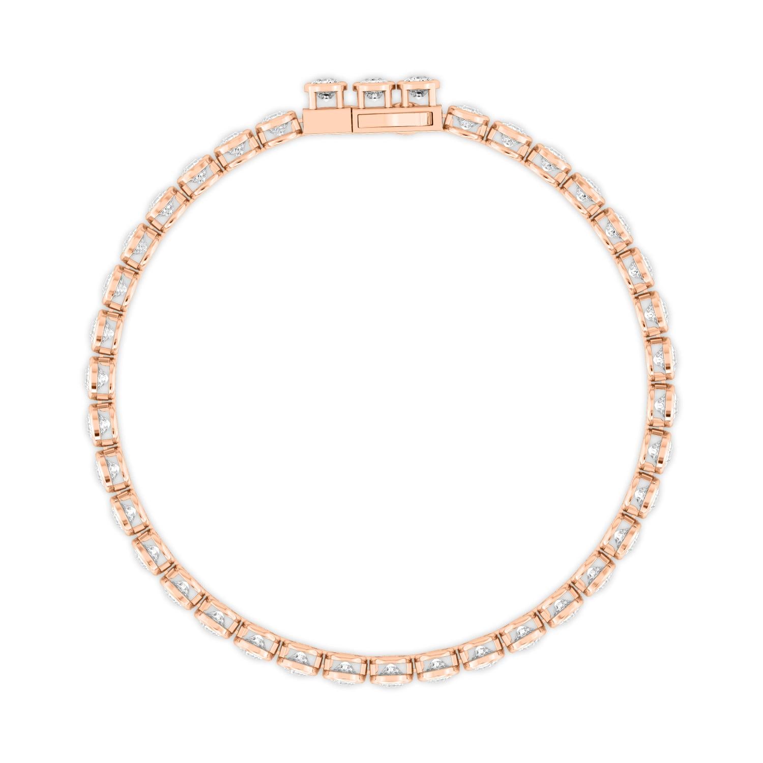Signature Cushion Bezel Tennis Bracelet - rose gold product image 3