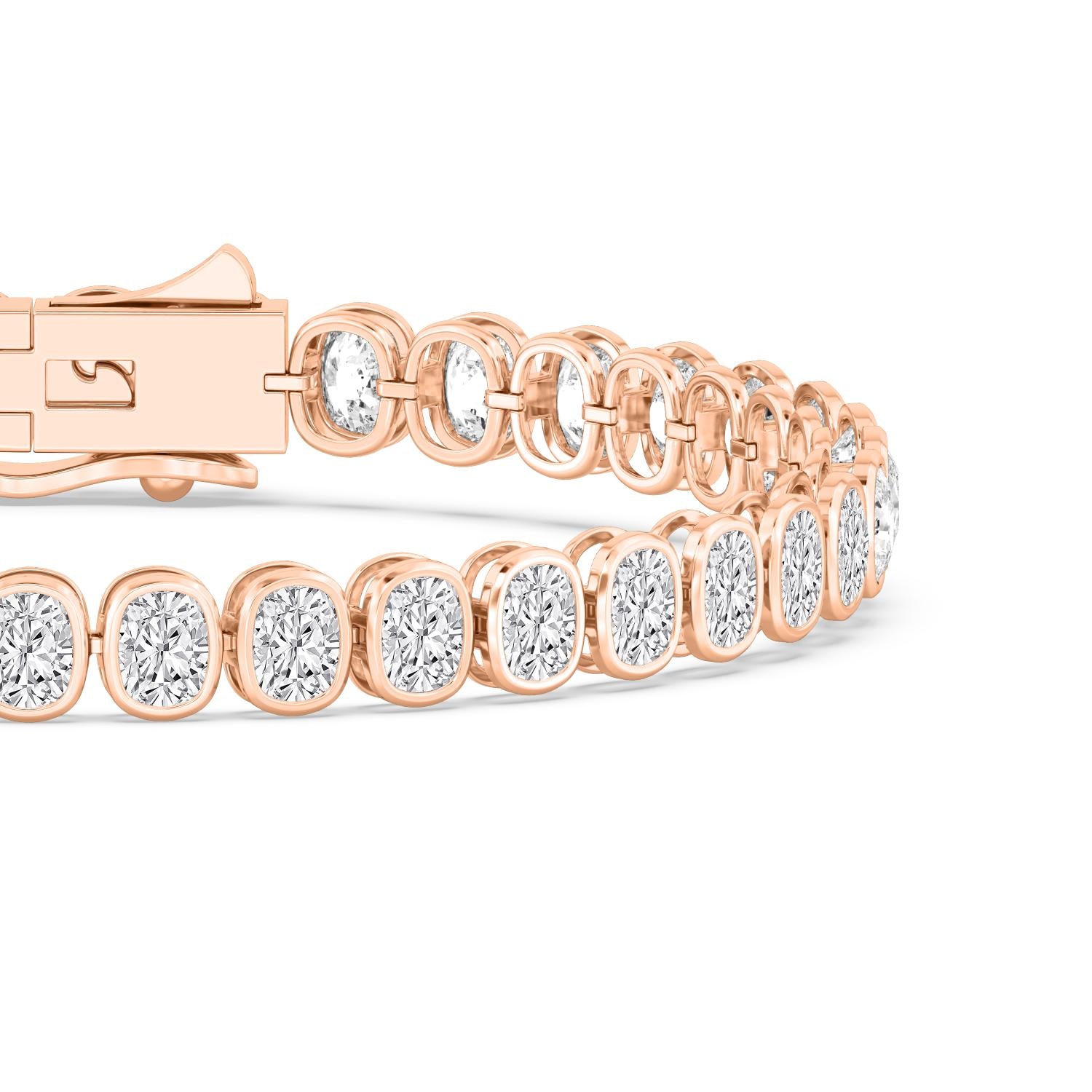 Signature Cushion Bezel Tennis Bracelet - rose gold product image 4