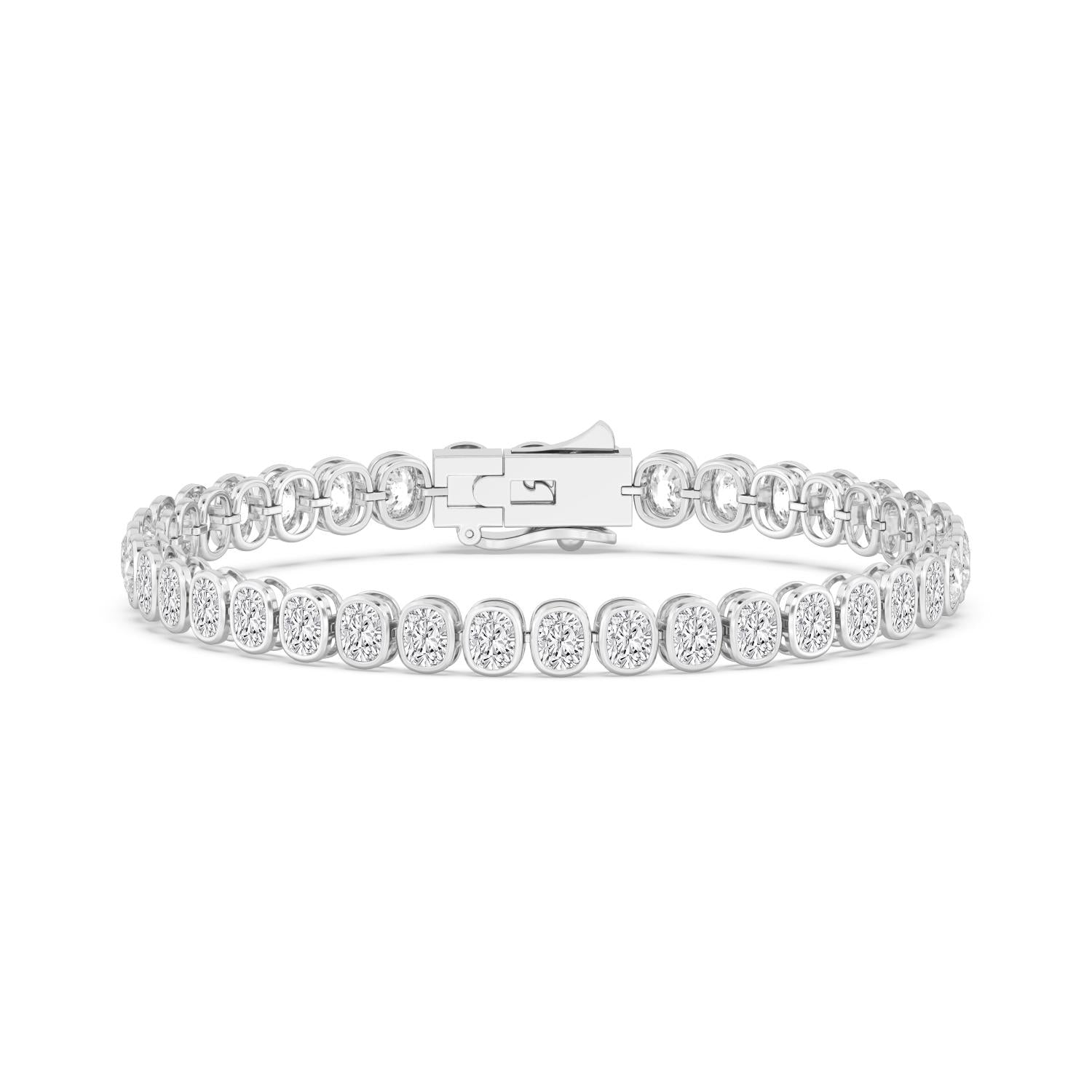Signature Cushion Bezel Tennis Bracelet - white gold product image 1