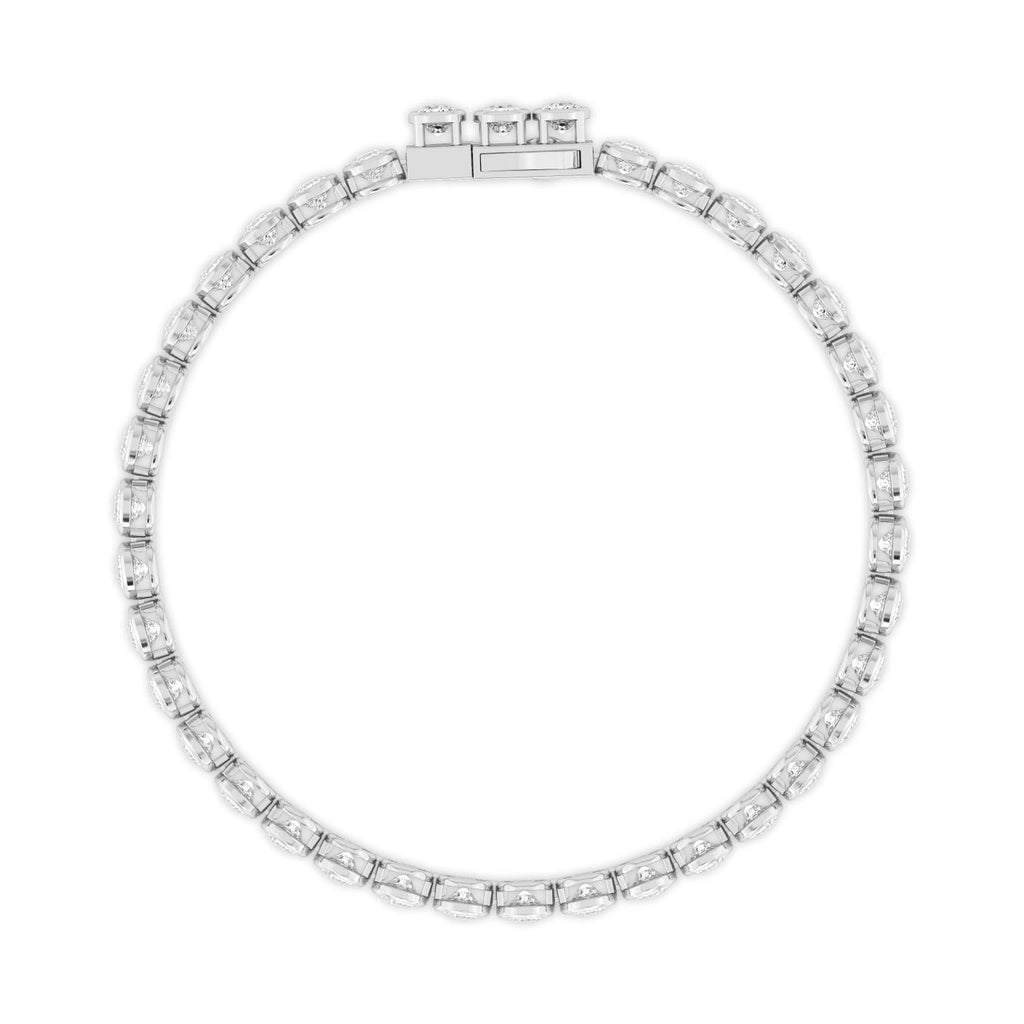 Signature Cushion Bezel Tennis Bracelet - white gold product image 3