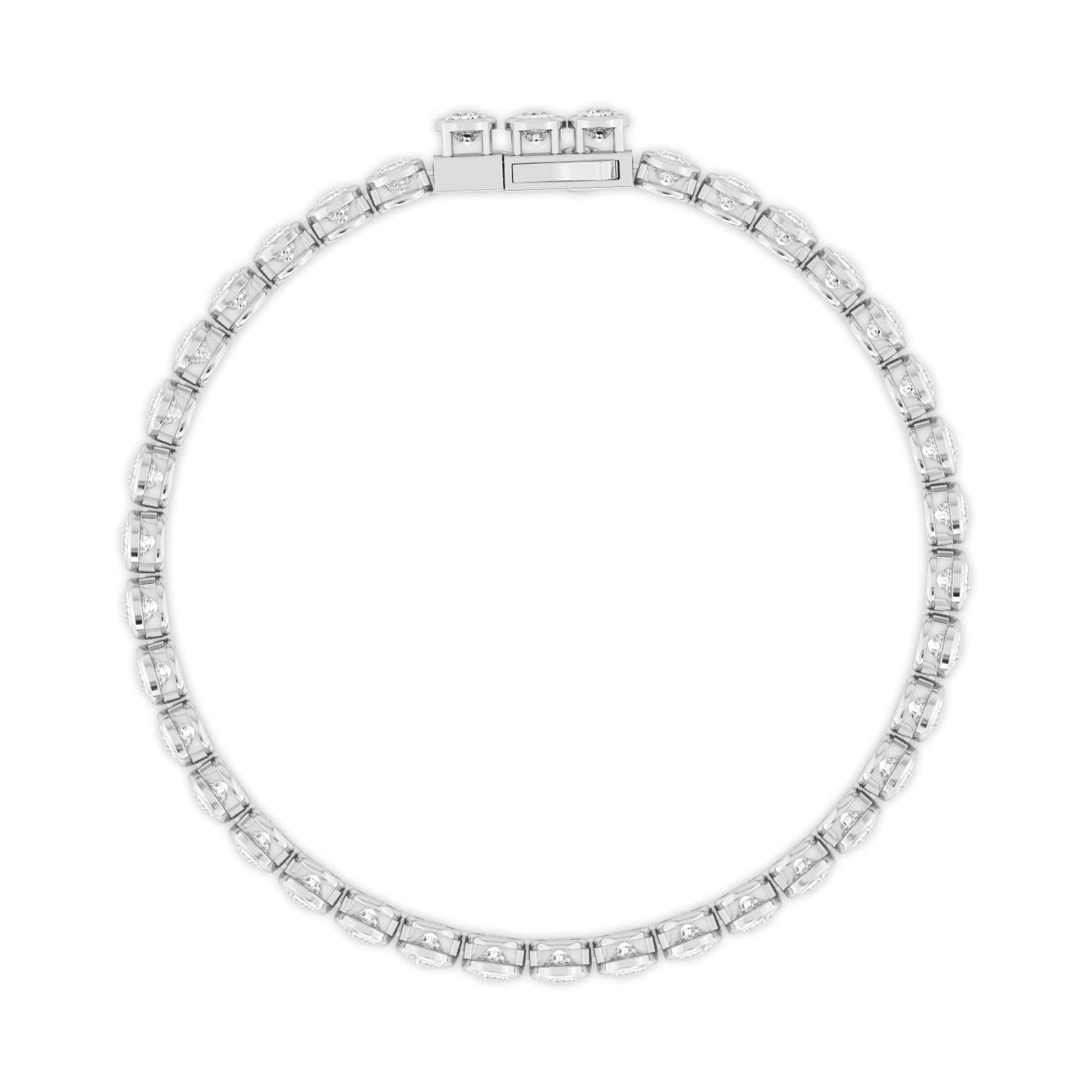 Signature Cushion Bezel Tennis Bracelet - white gold product image 3