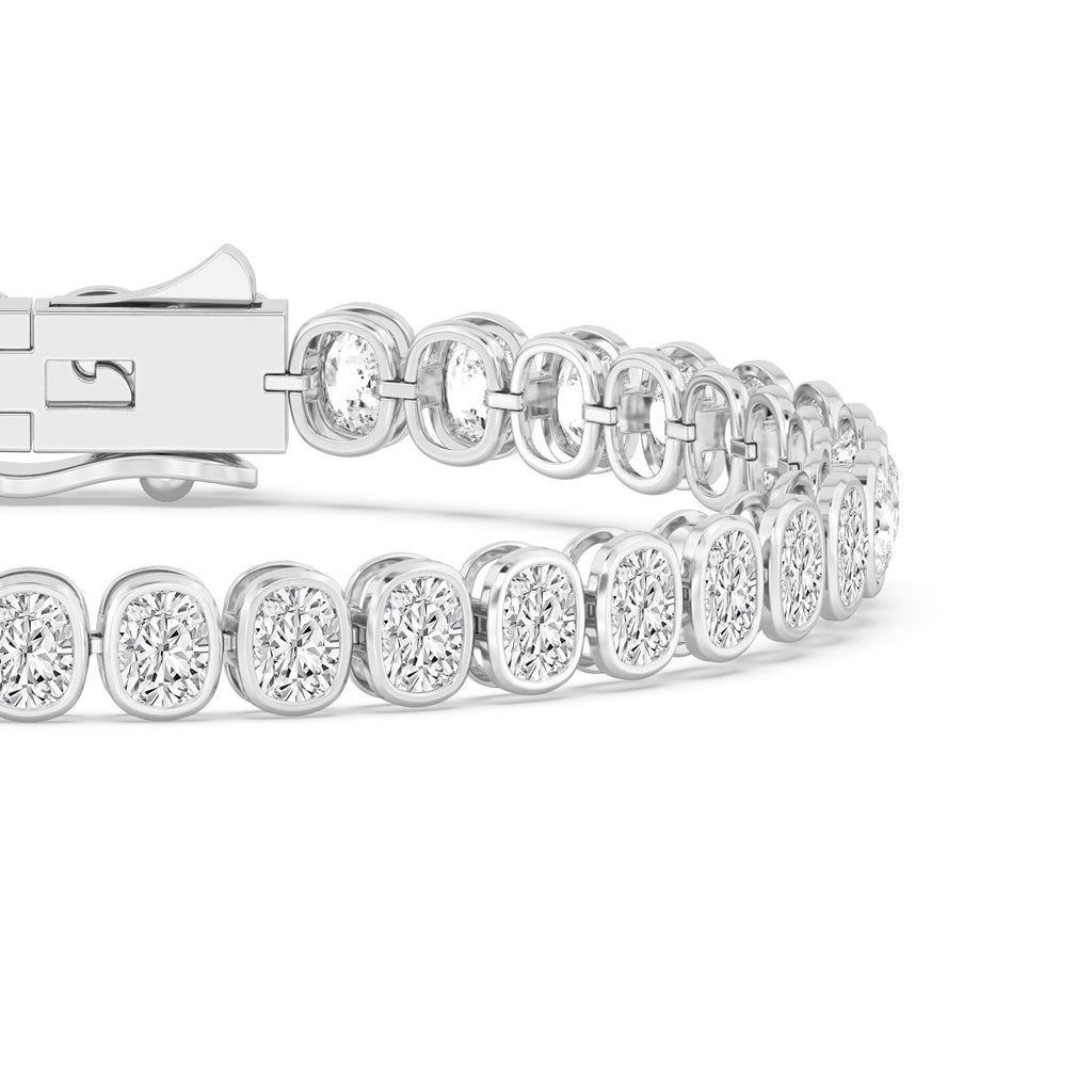 Signature Cushion Bezel Tennis Bracelet - white gold product image 4