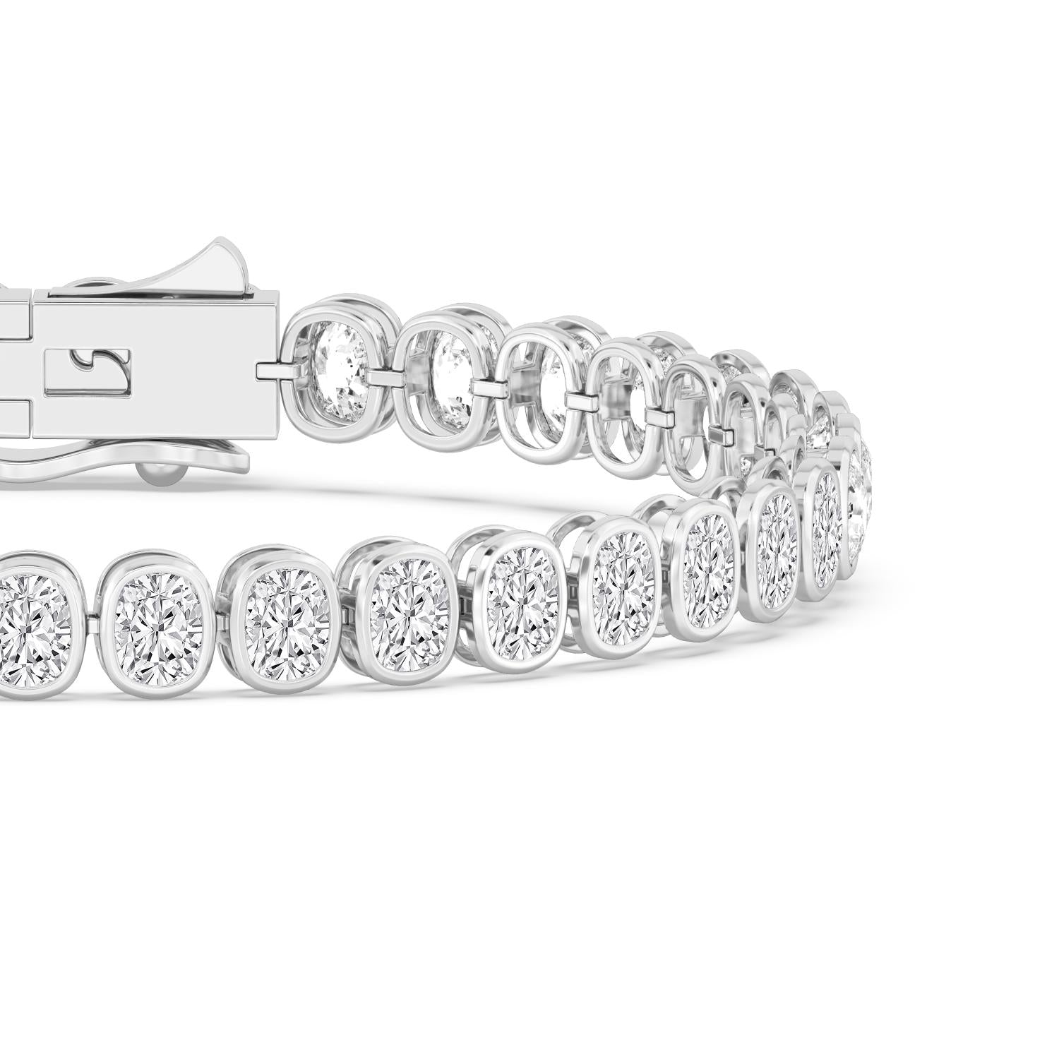 Signature Cushion Bezel Tennis Bracelet - white gold product image 4