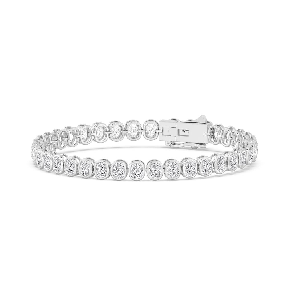 Signature Cushion Bezel Tennis Bracelet - white gold product image 5