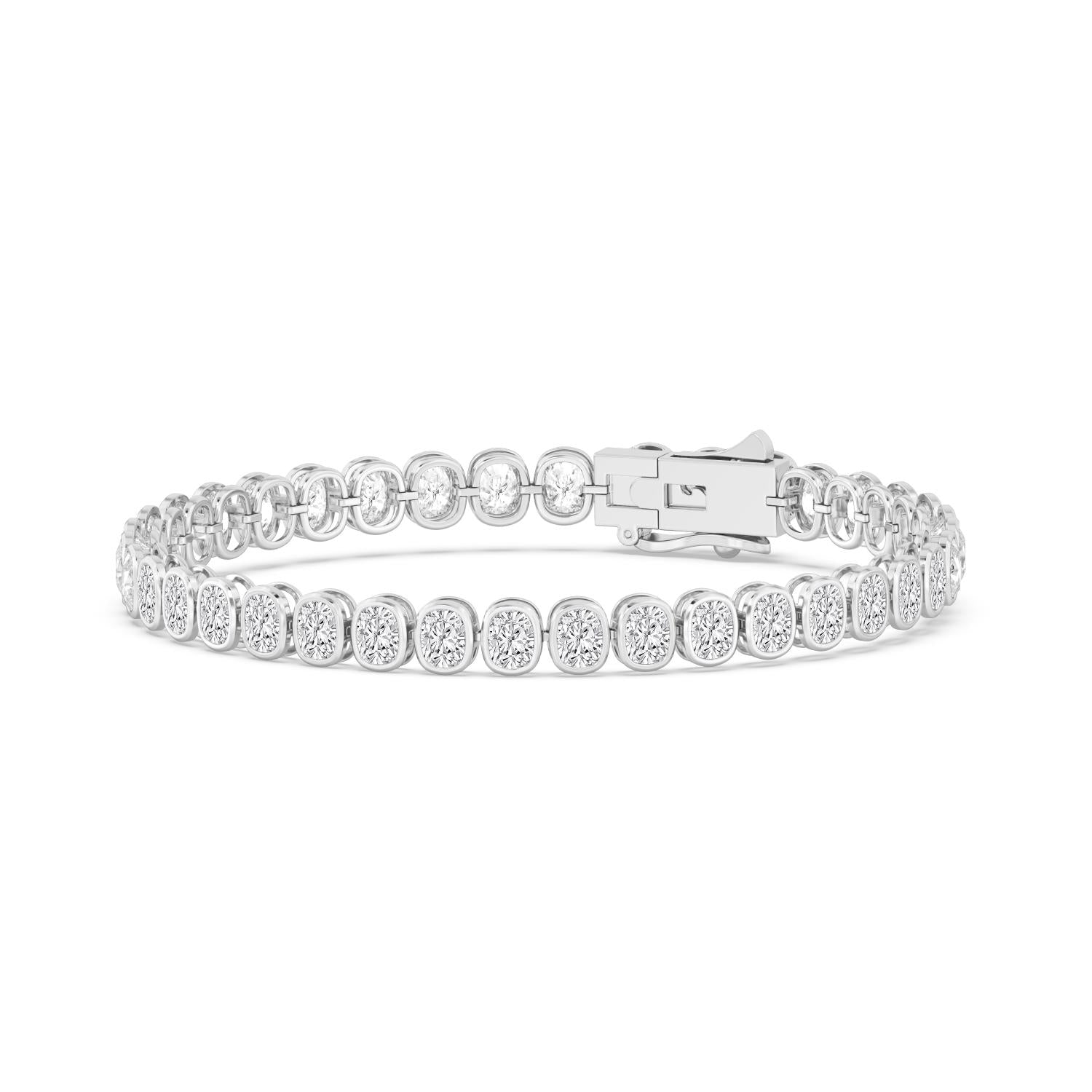 Signature Cushion Bezel Tennis Bracelet - white gold product image 5