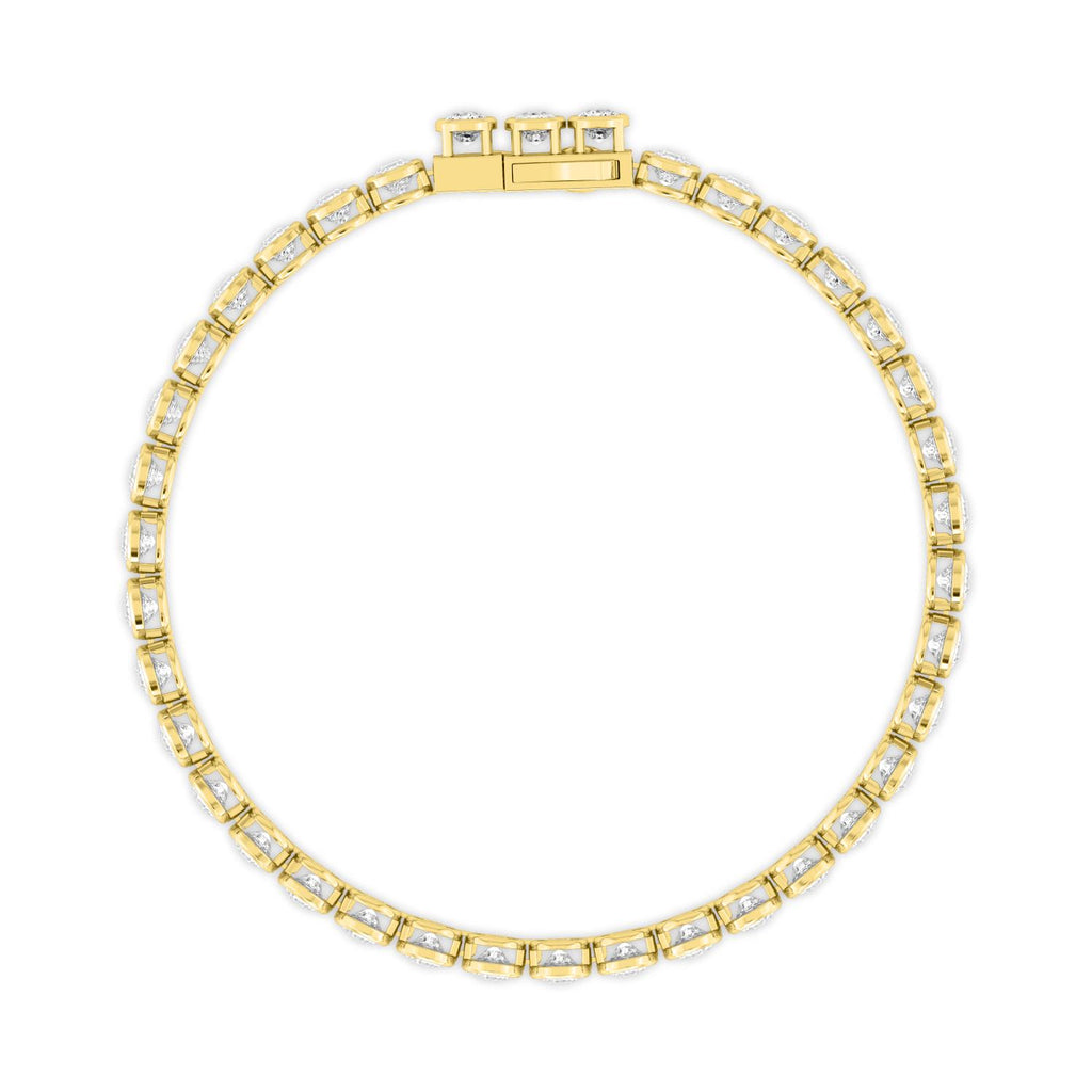 Signature Cushion Bezel Tennis Bracelet - yellow gold product image 3