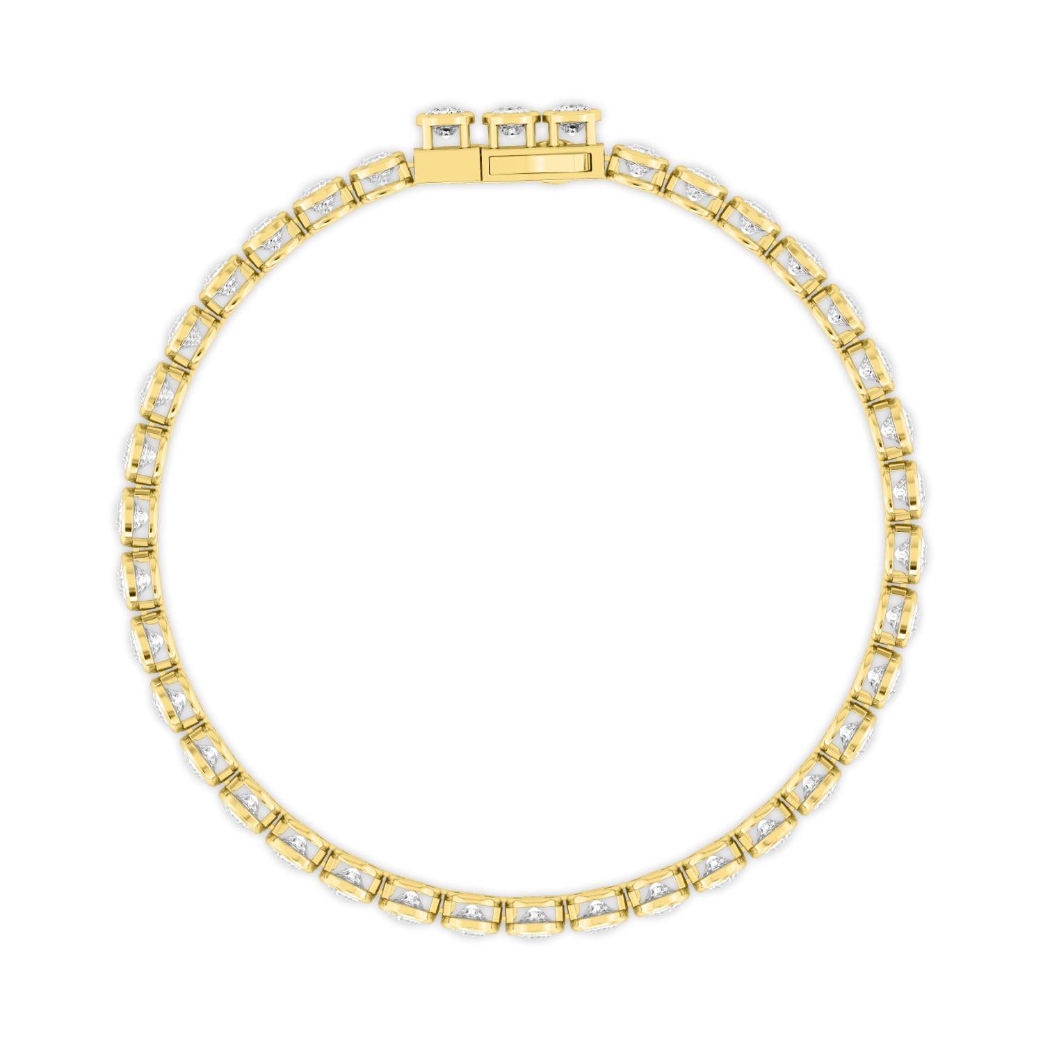 Signature Cushion Bezel Tennis Bracelet - yellow gold product image 3
