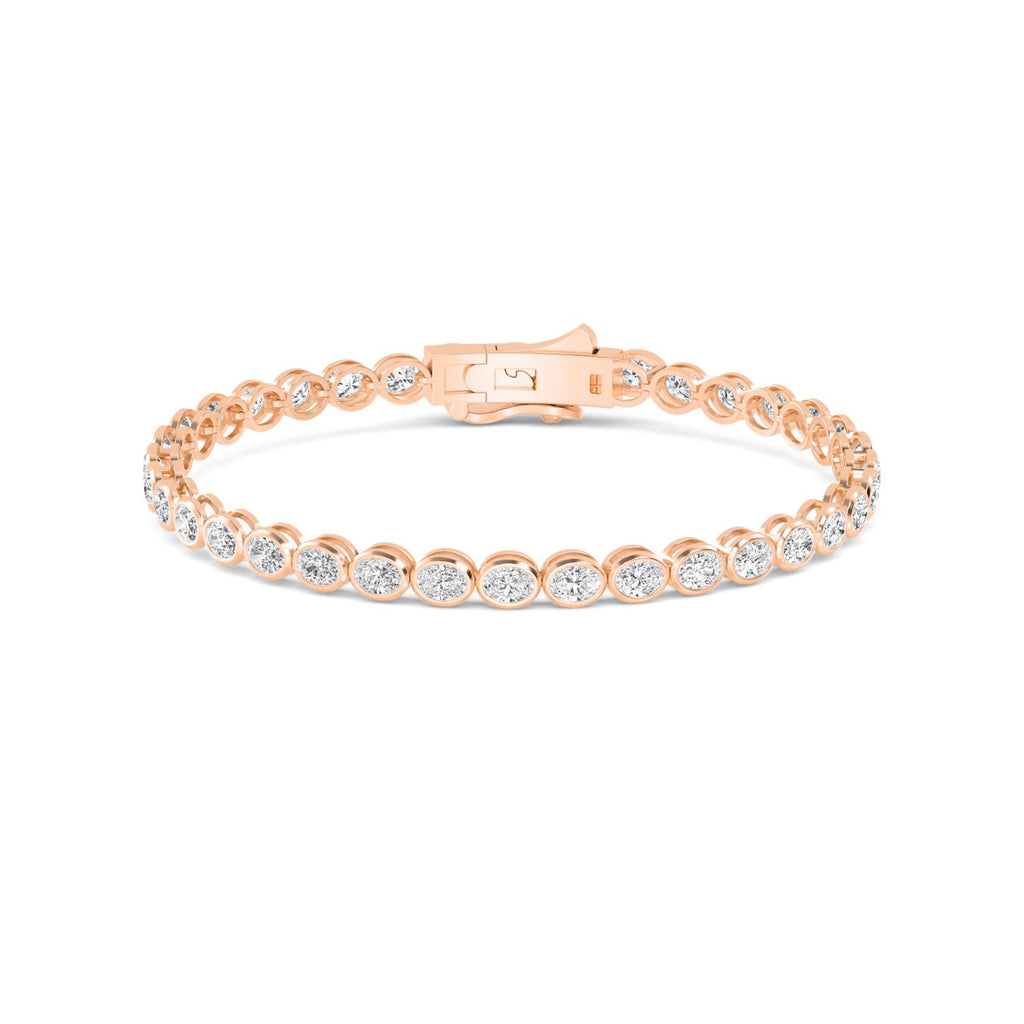 Roma Oval Diamond Bracelet in 9K Rose Gold - product image 3