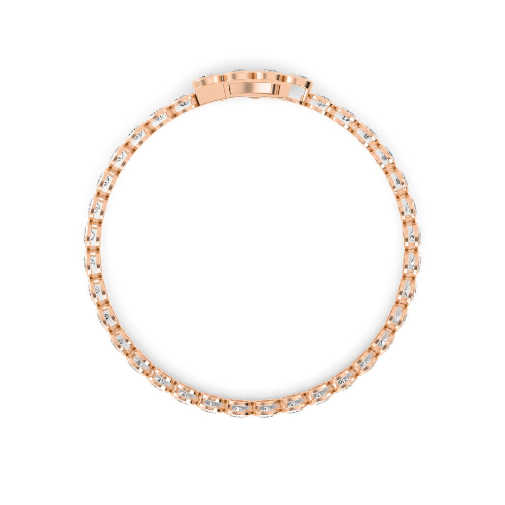 Roma Oval Diamond Bracelet - rose gold product image 3