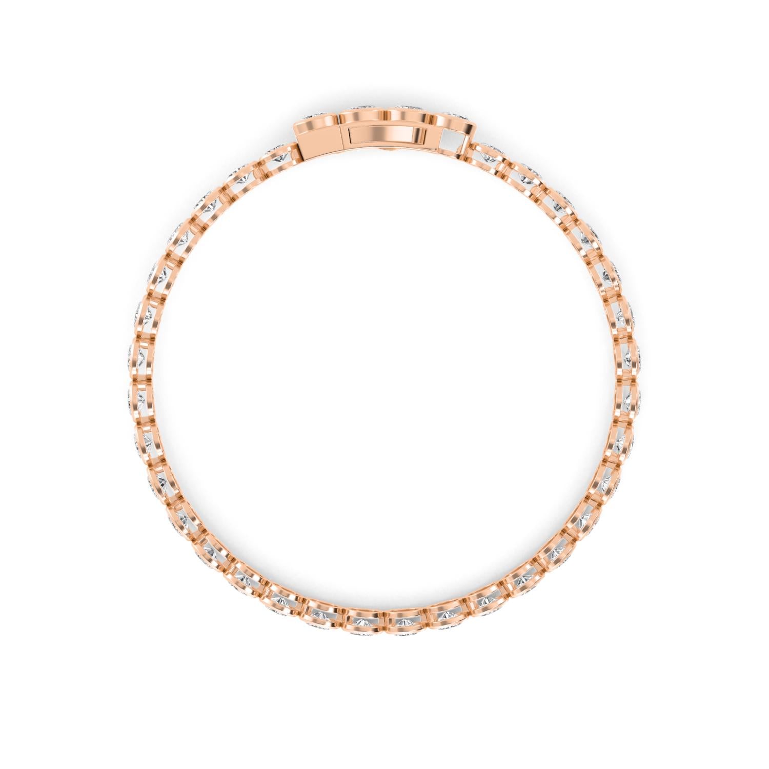 Roma Oval Diamond Bracelet - rose gold product image 3
