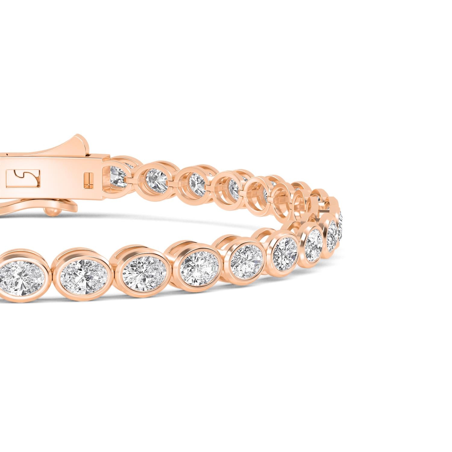 Roma Oval Diamond Bracelet - rose gold product image 4