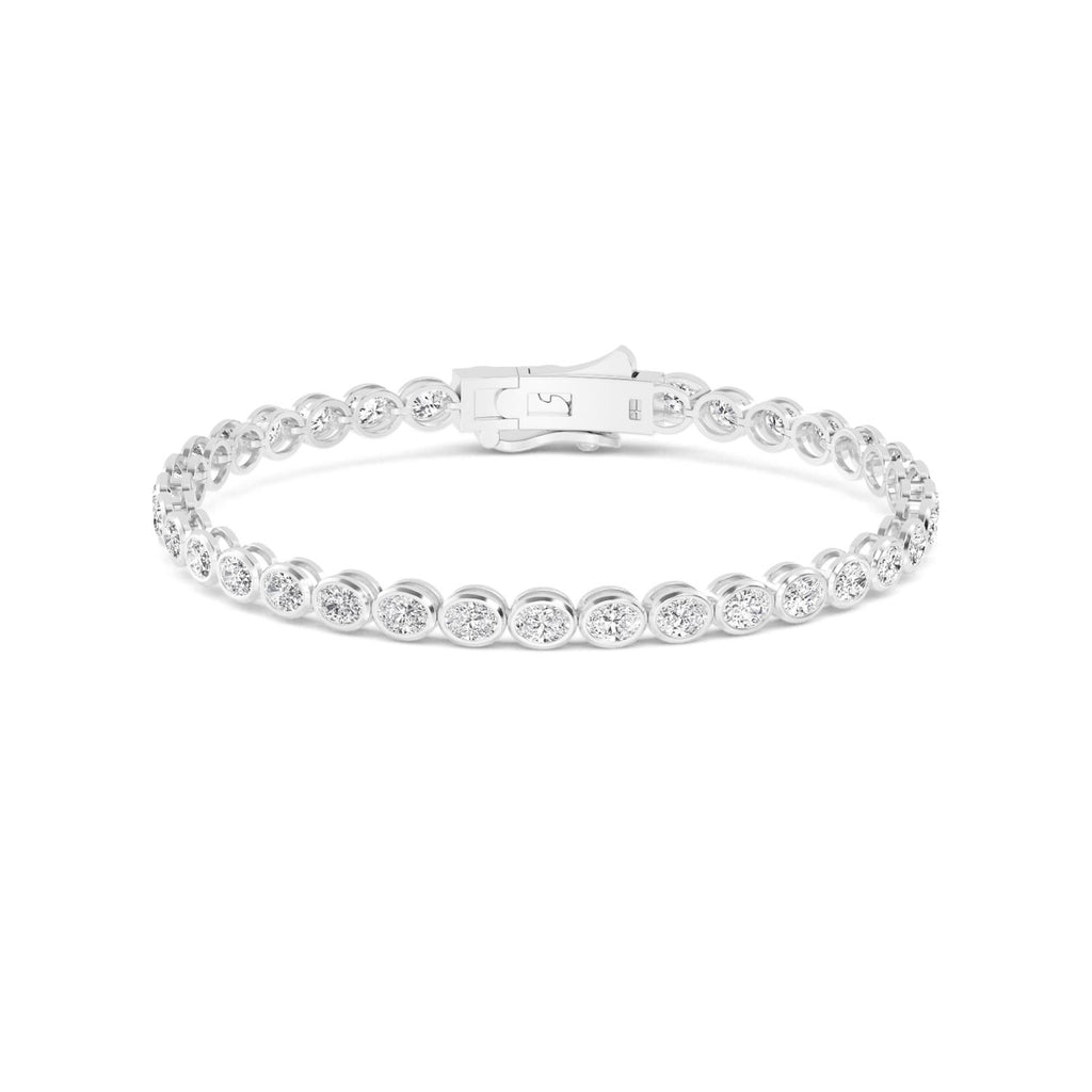 Roma Oval Diamond Bracelet in 9K White Gold - product image 2